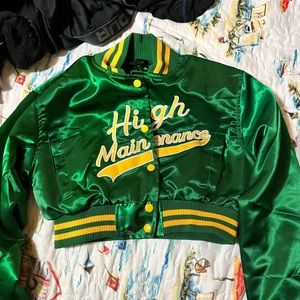 Brand New Autty Simone crop varsity bomber